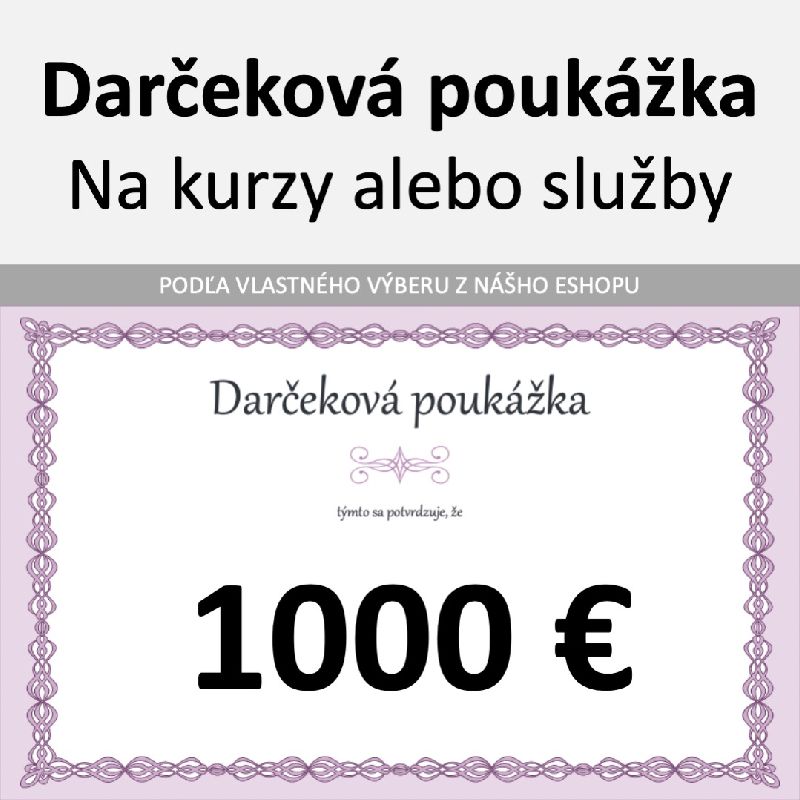Darčeková poukážka 1000 €